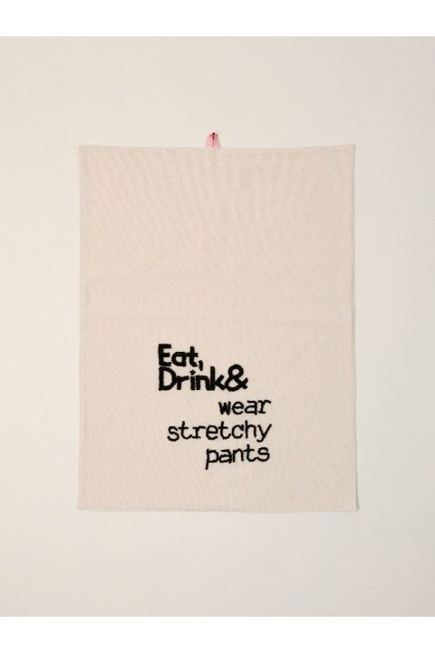 “Eat, Drink” Punch İşlemeli Dekoratif Mutfak Kurulama Bezi Havlusu